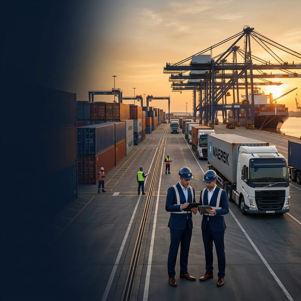 Modern international container terminal and export logistics