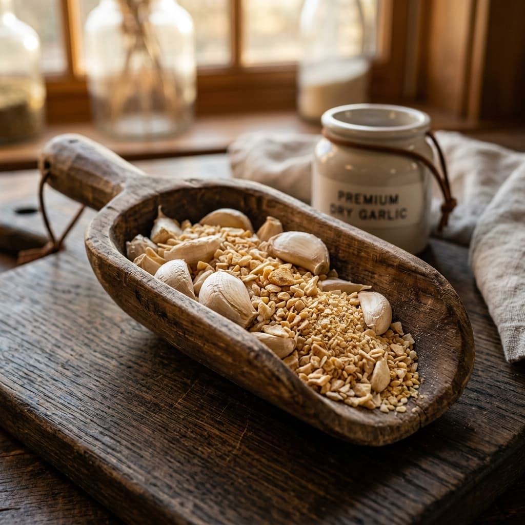 Dehydrated garlic flakes and granules for export — Triyara Exports India